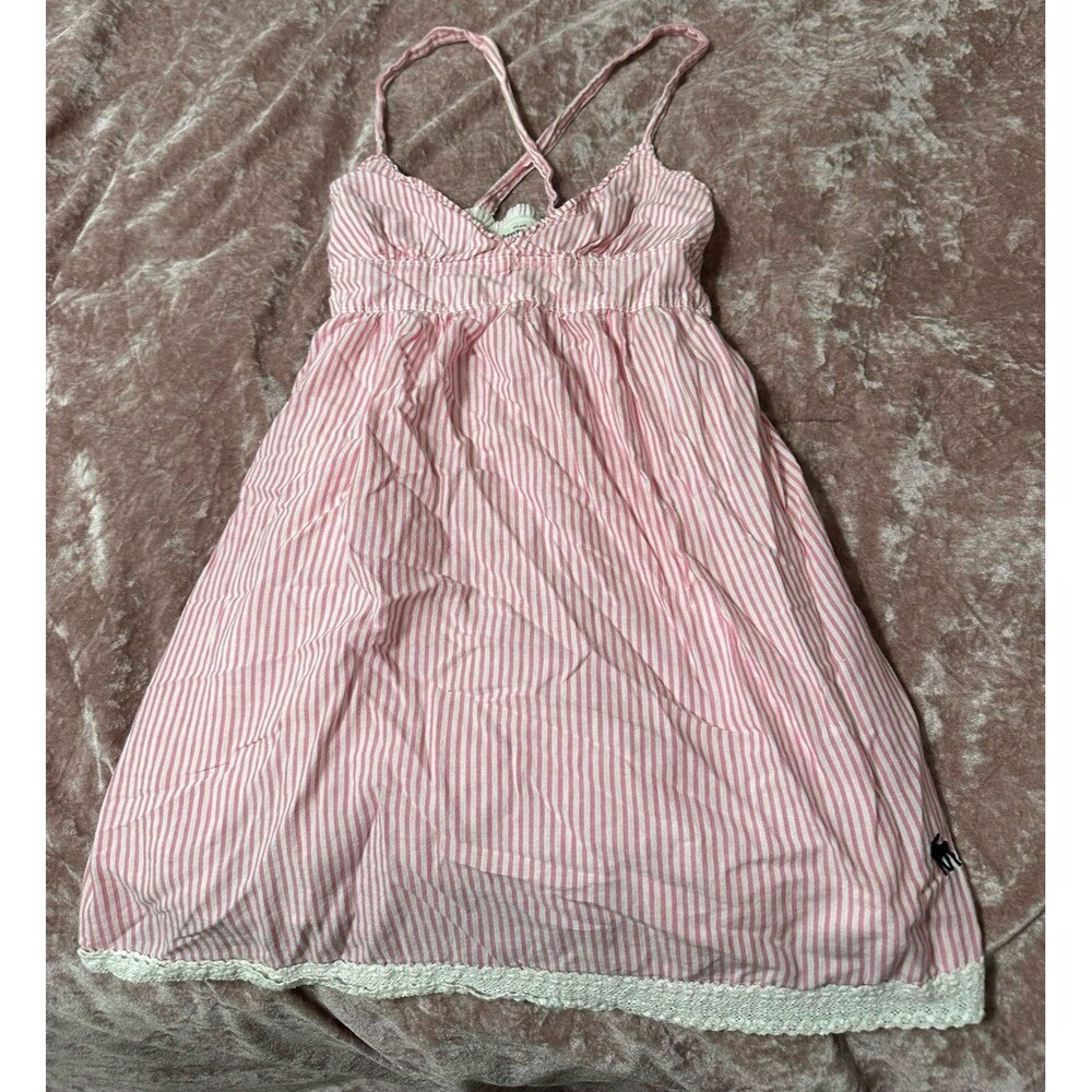 Abercomrbie y2k pink stripe kids dress